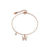Solid 925 Sterling Silver Initial Crystal Personalised Alphabet Letter Bracelet Rose Gold Filled